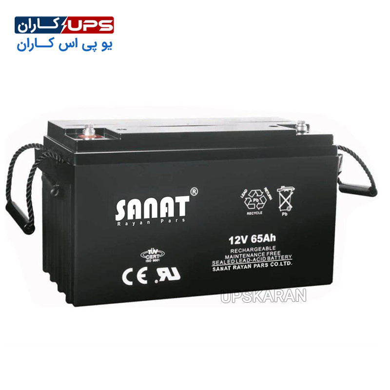 sanat-battery-65ah باتری 12 ولت 65 آمپر صنعت