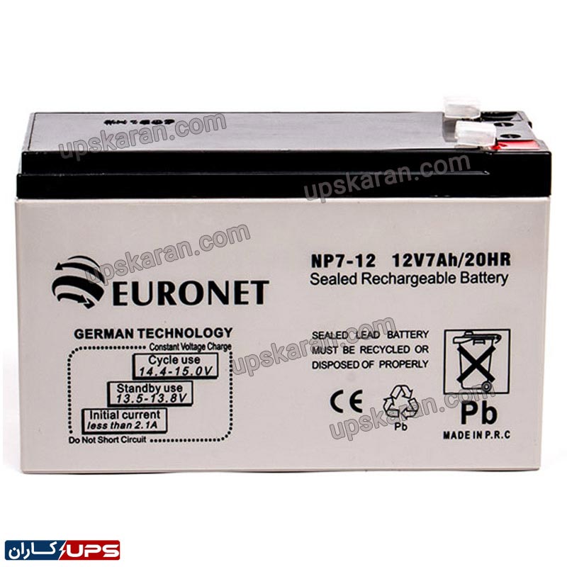 باتری 12 ولت 7 آمپر یورونت باتری 12 ولت 7 آمپر یورونت