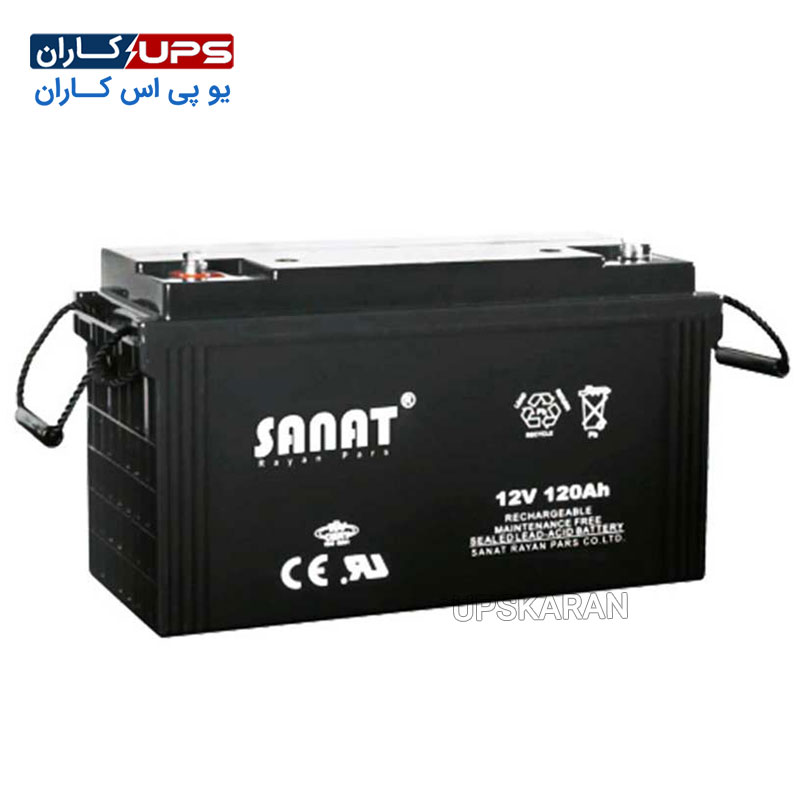 sanat-battery-120ah باتری 12 ولت 120 آمپر صنعت